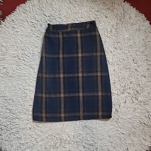 Grace & Chili Plaid Midi Skirt Fall Winter Academia Preppy Indie Schoolgirl Work